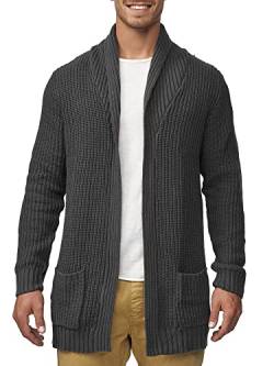 Indicode Herren Anaheim Strickjacke mit 2 aufgesetzten Taschen | Winterjacke Cardigan Dk Grey M von Indicode