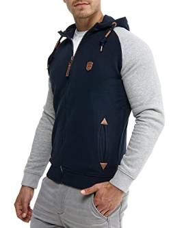 Indicode Herren Arbutus Kapuzensweatjacke | Hoodie Kapuzenpullover Pulli für Männer Navy M von Indicode