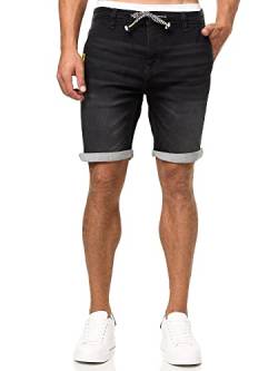 Indicode Herren Azibo Jeans Jogging Shorts mit 4 Taschen | Kurze Denim Hose für Männer Vintage Black XXL von Indicode