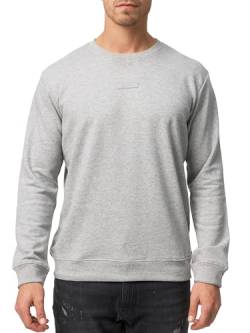 Indicode Herren Baxter Sweatshirt mit RIPP-Bündchen | Herren Sweater Pullover für Männer Lt Grey Mix XL von Indicode