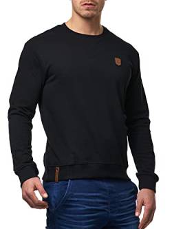 Indicode Herren Beechen Sweatshirt mit RIPP-Bündchen | Herren Sweater Pullover für Männer Black L von Indicode