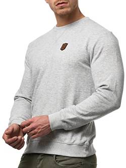 Indicode Herren Beechen Sweatshirt mit RIPP-Bündchen | Herren Sweater Pullover für Männer Lt Grey Mix XXL von Indicode