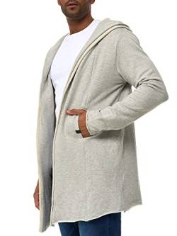 Indicode Herren Brekstad Oversize Sweatjacke mit Kapuze aus Baumwolle | Sweater Männer Lt Grey Mix L von Indicode