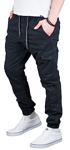 Indicode Herren Cargohose Jones Cargo Hose Freizeithose Chino Outdoorhose Stoffhose (Schwarz, S) von Indicode