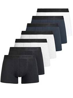 Indicode Herren Copenhagen 7er Pack Boxershorts | Unterwäsche Boxer Shorts Unterhosen Black/Grey/Navy/White XL von Indicode