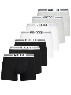 Indicode Herren Copenhagen 7er Pack Boxershorts | Unterwäsche Boxer Shorts Unterhosen White/Grey/Black XL von Indicode