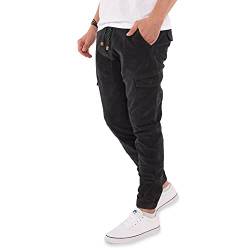 Indicode Herren Cord Hose Cargohose Sydney Baumwolle Cordhose Chino Jogger (Black, L) von Indicode