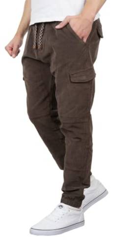 Indicode Herren Cord Hose Cargohose Sydney Baumwolle Cordhose Chino Jogger (Brown, 3XL) von Indicode