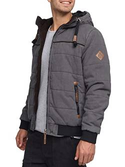 Indicode Herren Cowdell Winterjacke m. Teddy-Futter Kapuze | Winterparka Herrenjacke Dk Grey S von Indicode