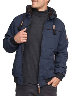 Indicode Herren Cowdell Winterjacke m. Teddy-Futter Kapuze | Winterparka Herrenjacke Navy L von Indicode