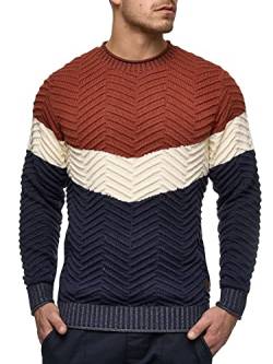 Indicode Herren Dean Pullover mit Rundhals-Ausschnitt | Herrenpulli Strickpullover Männer Arabian Spice XXL von Indicode