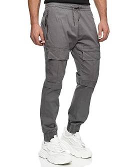 Indicode Herren Dennis Cargohose aus 98% Baumwolle mit 6 Taschen | Cargo Hose für Männer Pewter S von Indicode