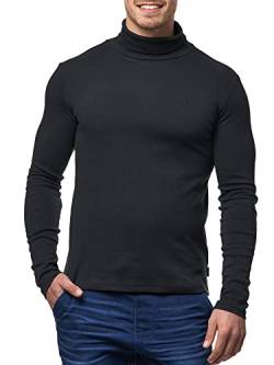 Indicode Herren Eagon Langarmshirt mit Rollkragen | Langarm Shirt Longsleeve für Männer Black M von Indicode