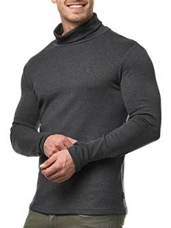 Indicode Herren Eagon Langarmshirt mit Rollkragen | Langarm Shirt Longsleeve für Männer Charcoal Mix S von Indicode