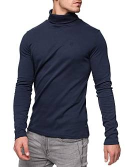 Indicode Herren Eagon Langarmshirt mit Rollkragen | Langarm Shirt Longsleeve für Männer Navy XL von Indicode