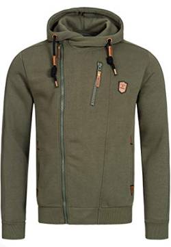 Indicode Herren Elm Kapuzensweatjacke | Herrenhoddie Hoodie Kapuzenpullover Männer Army L von Indicode