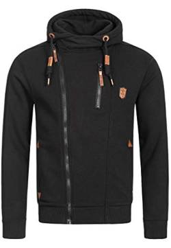 Indicode Herren Elm Kapuzensweatjacke | Herrenhoddie Hoodie Kapuzenpullover Männer Black L von Indicode