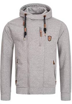 Indicode Herren Elm Kapuzensweatjacke | Herrenhoddie Hoodie Kapuzenpullover Männer Grey Mix M von Indicode