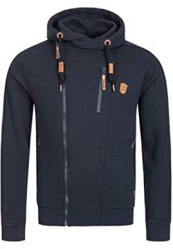 Indicode Herren Elm Kapuzensweatjacke | Herrenhoddie Hoodie Kapuzenpullover Männer Navy XL von Indicode