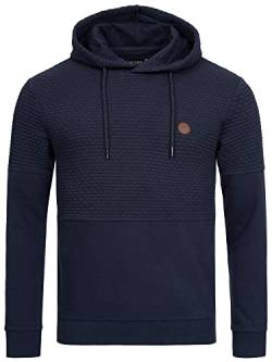 Indicode Herren Franz Sweatshirt mit Kapuze | Hoodie Kapuzenpullover für Männer Navy L von Indicode