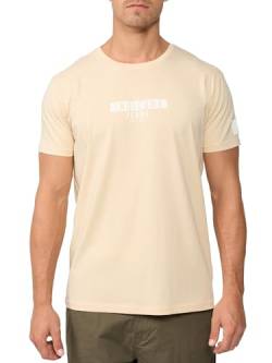 Indicode Herren GOTSVegas T-Shirt mit Rundhals-Ausschnitt aus Baumwolle | Herrenshirt Sommershirt Männer Fog L von Indicode