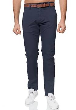 Indicode Herren Gower Chinohose Stretchhose | Chino Herrenhose Super Stretch Stoffhose Navy, 36/32 von Indicode