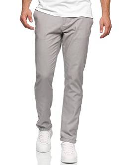 Indicode Herren Haverfield Stoffhose aus Leinen & Baumwolle | Herrenhose Freizeithose Männer Lt Grey XXL von Indicode