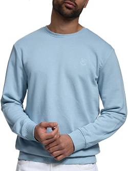 Indicode Herren Holt Sweatshirt mit RIPP-Bündchen | Herren Sweater Pullover für Männer Blue Wave M von Indicode