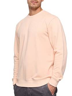 Indicode Herren Holt Sweatshirt mit RIPP-Bündchen | Herren Sweater Pullover für Männer Pale Peach L von Indicode