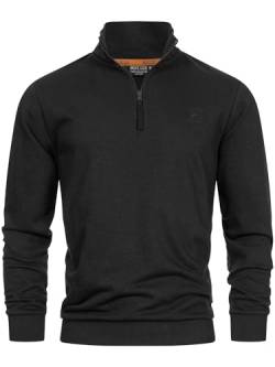 Indicode Herren INBrandt Sweatshirt mit Stehkragen | Herrenpullover Pulli Sweater Pullover Männer Black L von Indicode