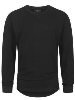 Indicode Herren INCallo Langarmshirt aus Baumwolle | Herrenshirt Langarm Longsleeve Shirt Männer Black L von Indicode