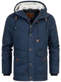 Indicode Herren INCrossing Winterjacke mit Kapuze gefüttert | Herrenjacke Wintermantel Parka Männer Navy XXL von Indicode