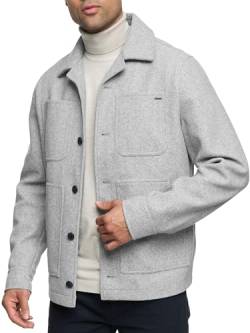 Indicode Herren INMacking Jacke mit Brusttasche und Umschlagkragen | Herrenjacke Übergangsjacke Männer Lt Grey Mix S von Indicode