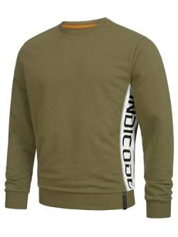 Indicode Herren INNilon Sweatshirt mit Rundhals| Herrensweatshirt Pulli Sweater Pullover Männer Army L von Indicode