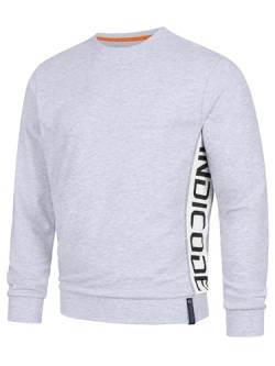 Indicode Herren INNilon Sweatshirt mit Rundhals| Herrensweatshirt Pulli Sweater Pullover Männer Lt Grey Mix S von Indicode