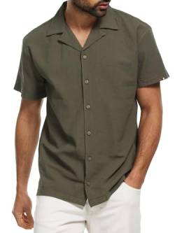 Indicode Herren INRycroft Kurzarm-Hemd aus 100% Baumwolle | Herrenhemd Männerhemd Army XXL von Indicode