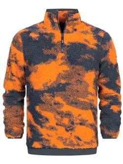 Indicode Herren INSofiane Fleece-Pullover mit Stehkragen & Reißverschluss | Herrenpulli Sweater für Männer Russet Orange XL von Indicode