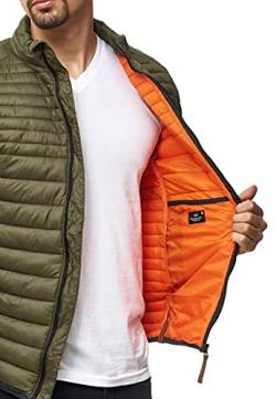 Indicode Herren Islington Steppjacke in Daunenjacken-Optik | Übergangsjacke Winterjacke Army L von Indicode