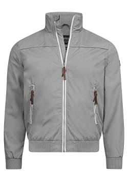 Indicode Herren Ivano Jacke mit Kragen und Reißverschluss | Männer Jacke Übergangsjacke Lt Grey XL von Indicode