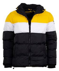 Indicode Herren Jacke Hoover Steppjacke in Daunenjacken-Optik mit Kapuze warme Winterjacke gefütterte Übergangsjacke Regenjacke Jacke Lemon Pie XXL von Indicode