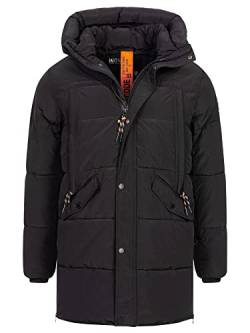 Indicode Herren Kasper Herrenparka mit Kapuze in Daunenjacken-Optik | Wintermantel für Männer Black XL von Indicode