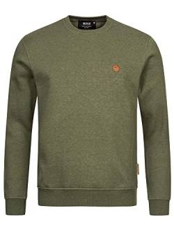 Indicode Herren LUK Sweatshirt mit Rundhalsausschnitt meliert | Pullover für Männer Army S von Indicode