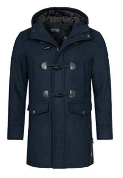 Indicode Herren Liam Dufflecoat | Wintermantel Wollmantel Herrenmantel Mantel für Männer Navy Mix XL von Indicode