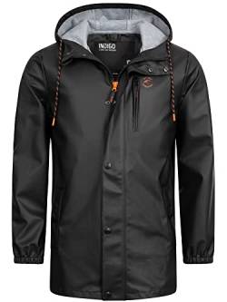 Indicode Herren Malmoe Regenjacke mit Kapuze | Funktionsjacke Windbreaker Segeljacke Black M von Indicode