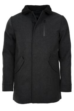 Indicode Herren Mantel Wollmantel Woll Winter Mantel Parka Winterparka, Mini Herringbone Black, Gr.XL von Indicode