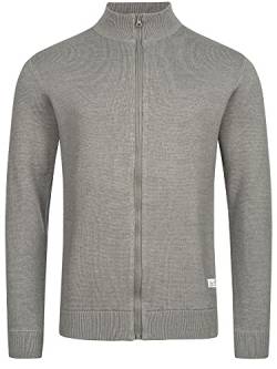 Indicode Herren Marco Strickjacke mit Stehkragen | Regular Fit Feinstrick Jacke mit Reißverschluss Cardigan Grey Mix M von Indicode