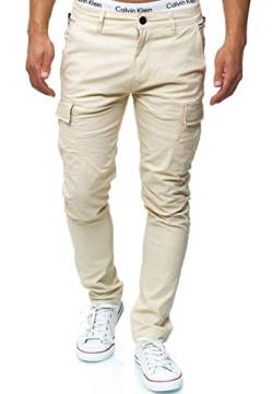 Indicode Herren Mathews Cargohose aus Baumwolle mit 8 Taschen | Cargo Chino f. Männer Fog XL von Indicode