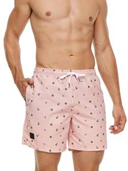 Indicode Herren Maya Badehose mit 3 Taschen und Tunnelzug | Badeshorts für Männer Coral Cloud XL von Indicode