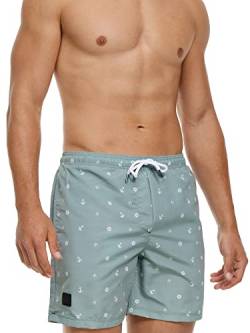 Indicode Herren Maya Badehose mit 3 Taschen und Tunnelzug | Badeshorts für Männer Meadow S von Indicode