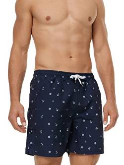 Indicode Herren Maya Badehose mit 3 Taschen und Tunnelzug | Badeshorts für Männer Navy L von Indicode